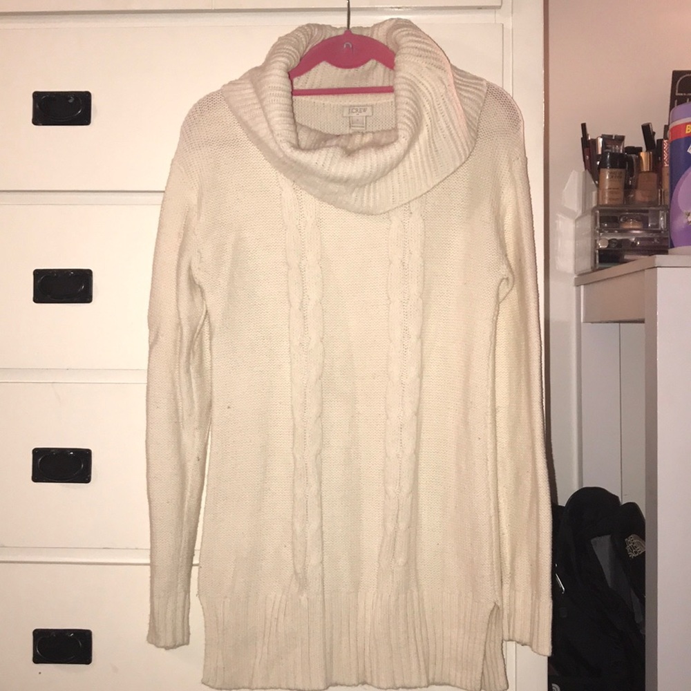 Jcrew cable knit cowl neck sweater